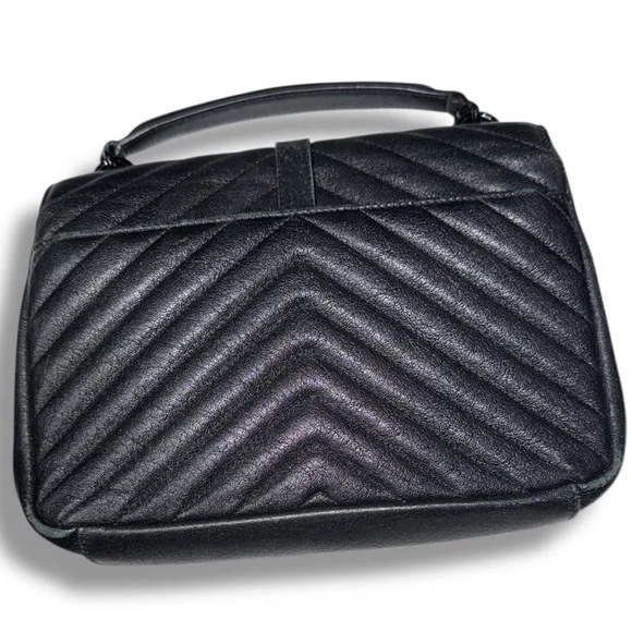 Saint Laurent College Medium Flap YSL Shoulder Bag Quilted black Leather 🔥SALE🔥 - Picture 4 of 15